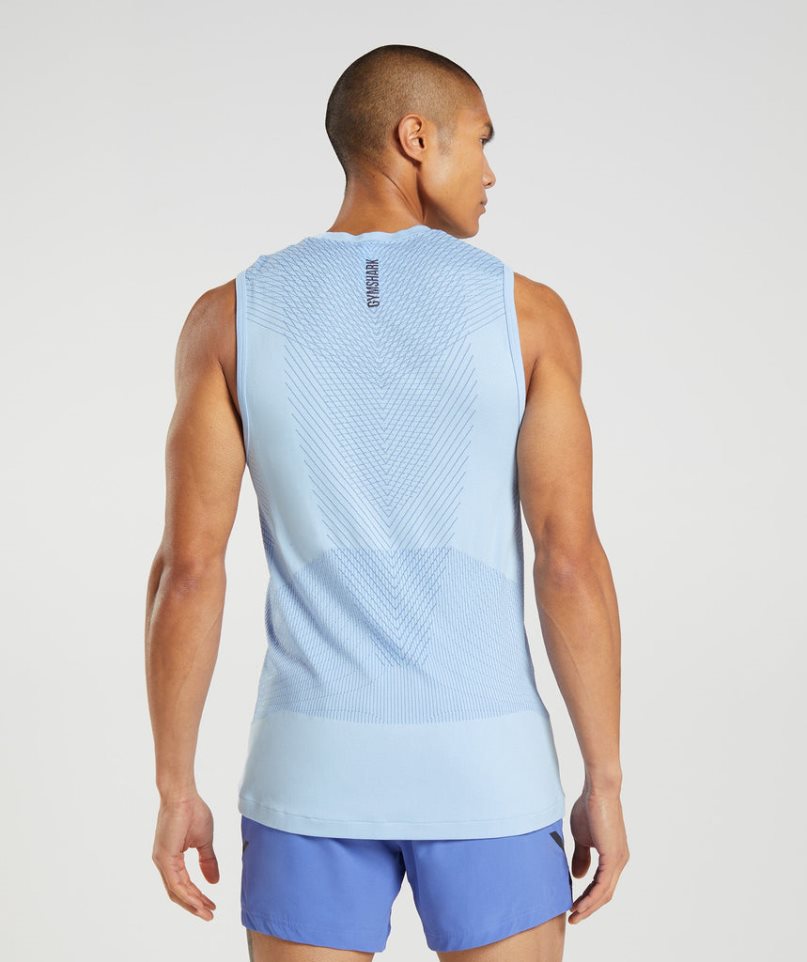 Men's Gymshark Apex Seamless Tanks Light Blue | NZ 8UFCRG